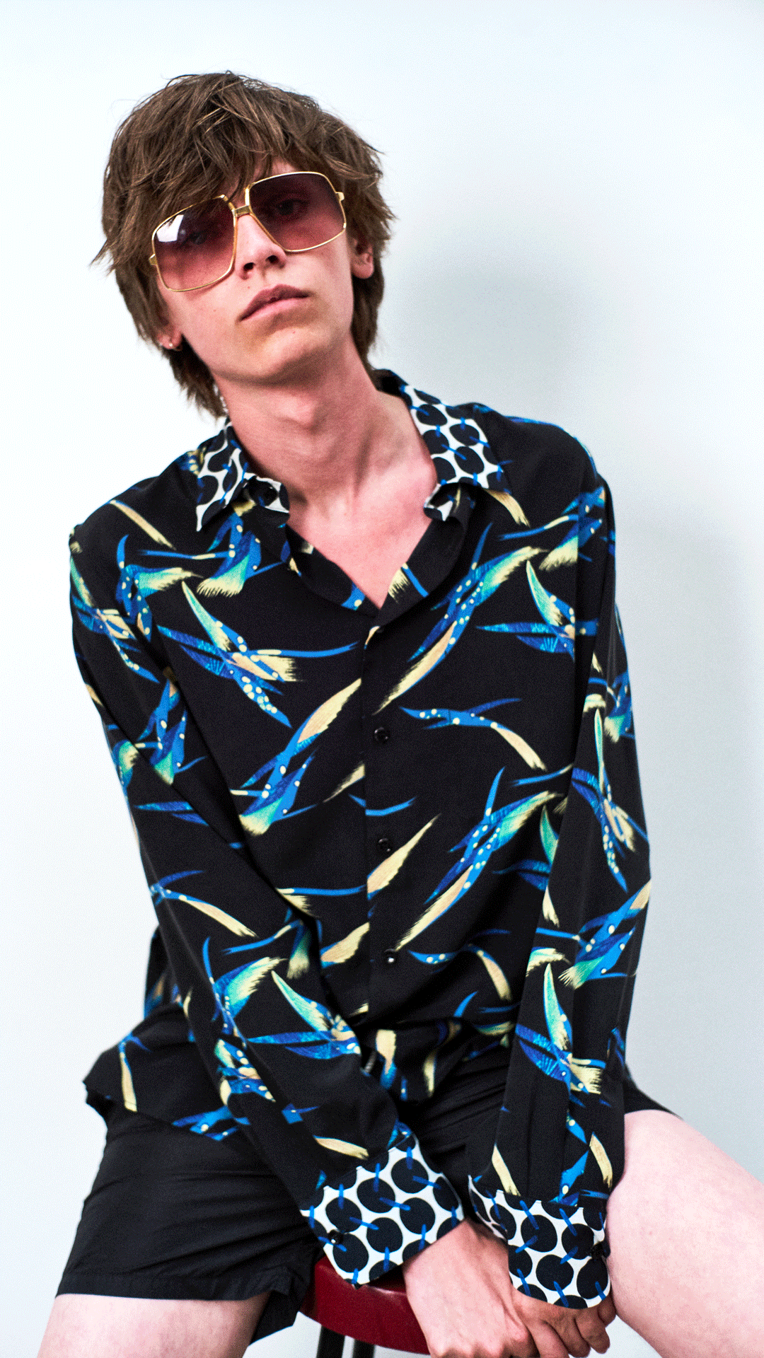 The Black & Blue  Silk Shirt